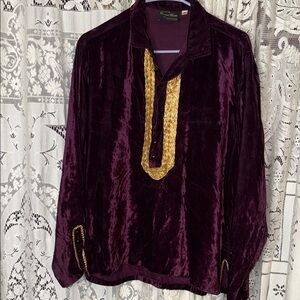Purple Velvet Shirt with Gold Accents vintage